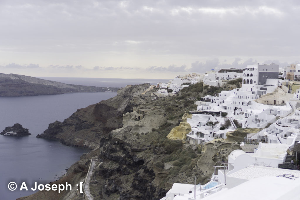 View from Fira looking towards Imerovigli