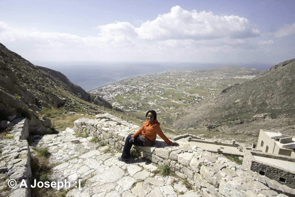 Photo taken from Ancient Thira looking down towards the coast